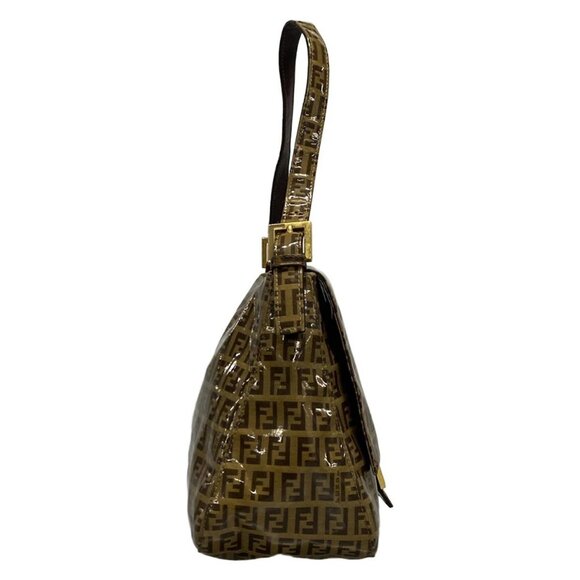 Auth FENDI Mamma bucket / Zucchino pattern 26325 Brown Dark Brown Coated Canvas - Picture 3 of 16